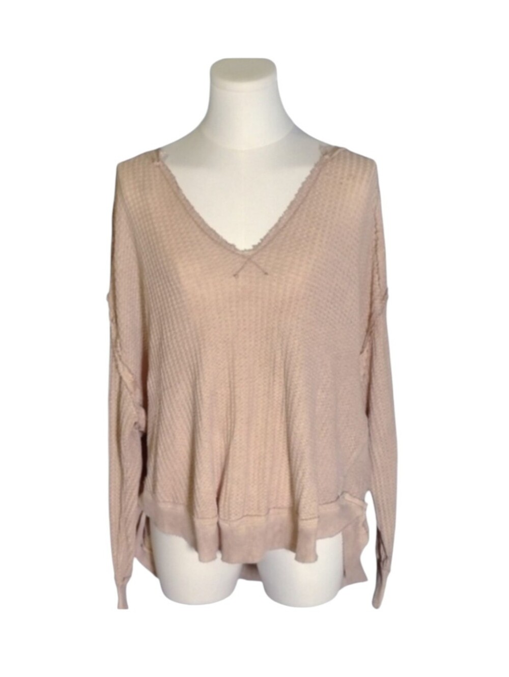 Mustard Seed Anthropologie Raw Edge Inside Out High Textured Sweater Size Small